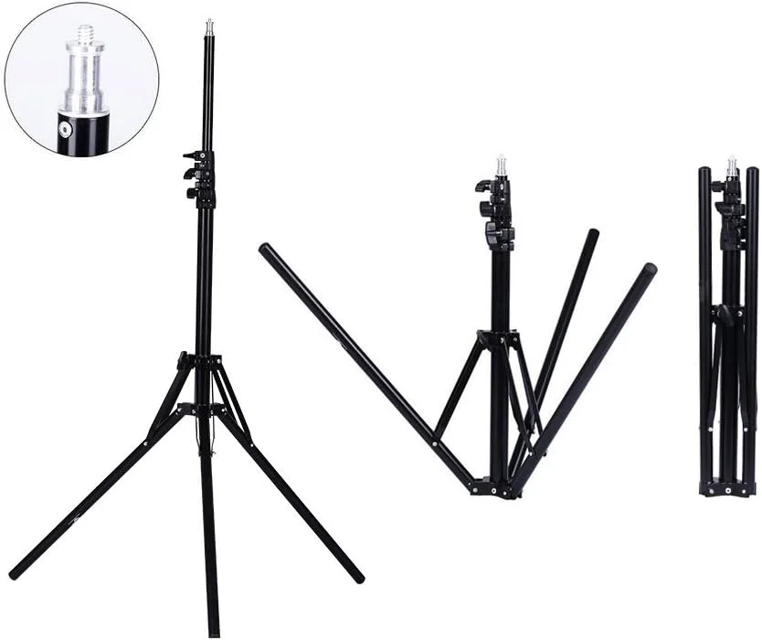 پایه نور استودیویی عکاسی، فیلمبرداری و پرتره 200 سانتی متری (7 فوت) مناسب برای رفلکتور، سافت باکس، نور، چتر و پس زمینه