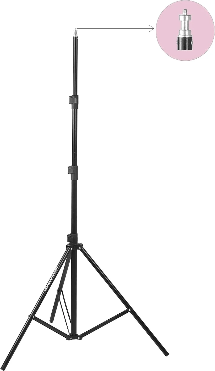 پایه نور چتری تاشو قابل حمل سونیا LS-250 طول 9 فوت به همراه کیف برای نورپردازی استودیویی عکس و فیلم تیک تاک (مشکی)