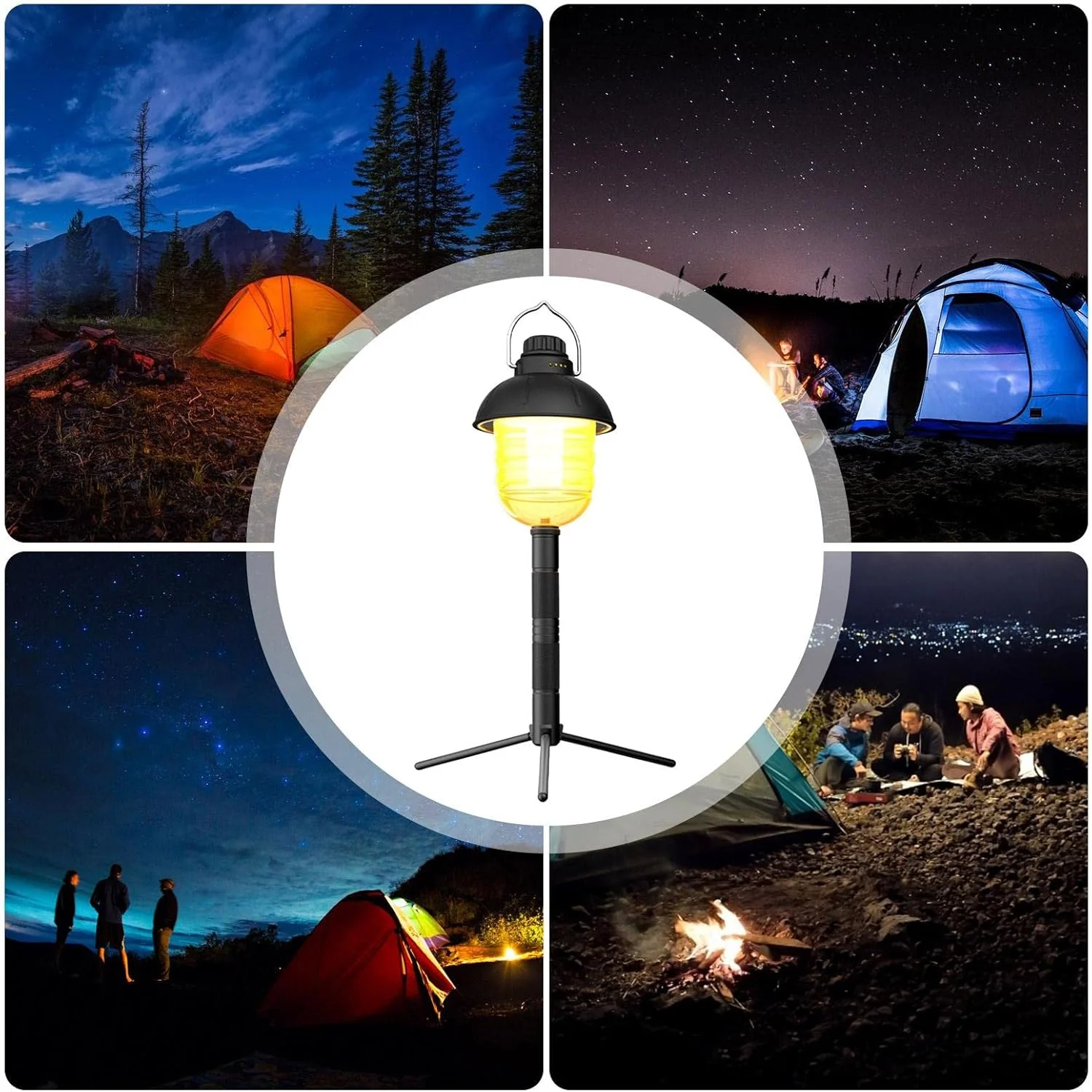 پایه سه پایه عکاسی | پایه سه پایه عکاسی - پایه نور آلیاژ آلومینیوم جداشدنی برای لامپ کمپینگ در فضای باز، دوربین، چراغ های فلاش