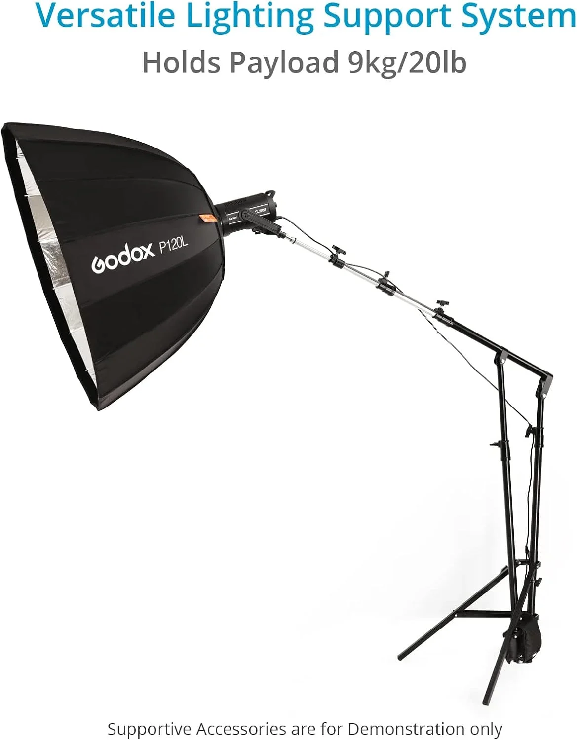 پایه بوم نور پروایم | بازوی تلسکوپی (103 تا 243 سانتی متر) | مانت 5/8 اینچ | تحمل وزن 9 کیلوگرم | مشکی | سازگار با دوربین، نور، میکروفون، رفلکتور