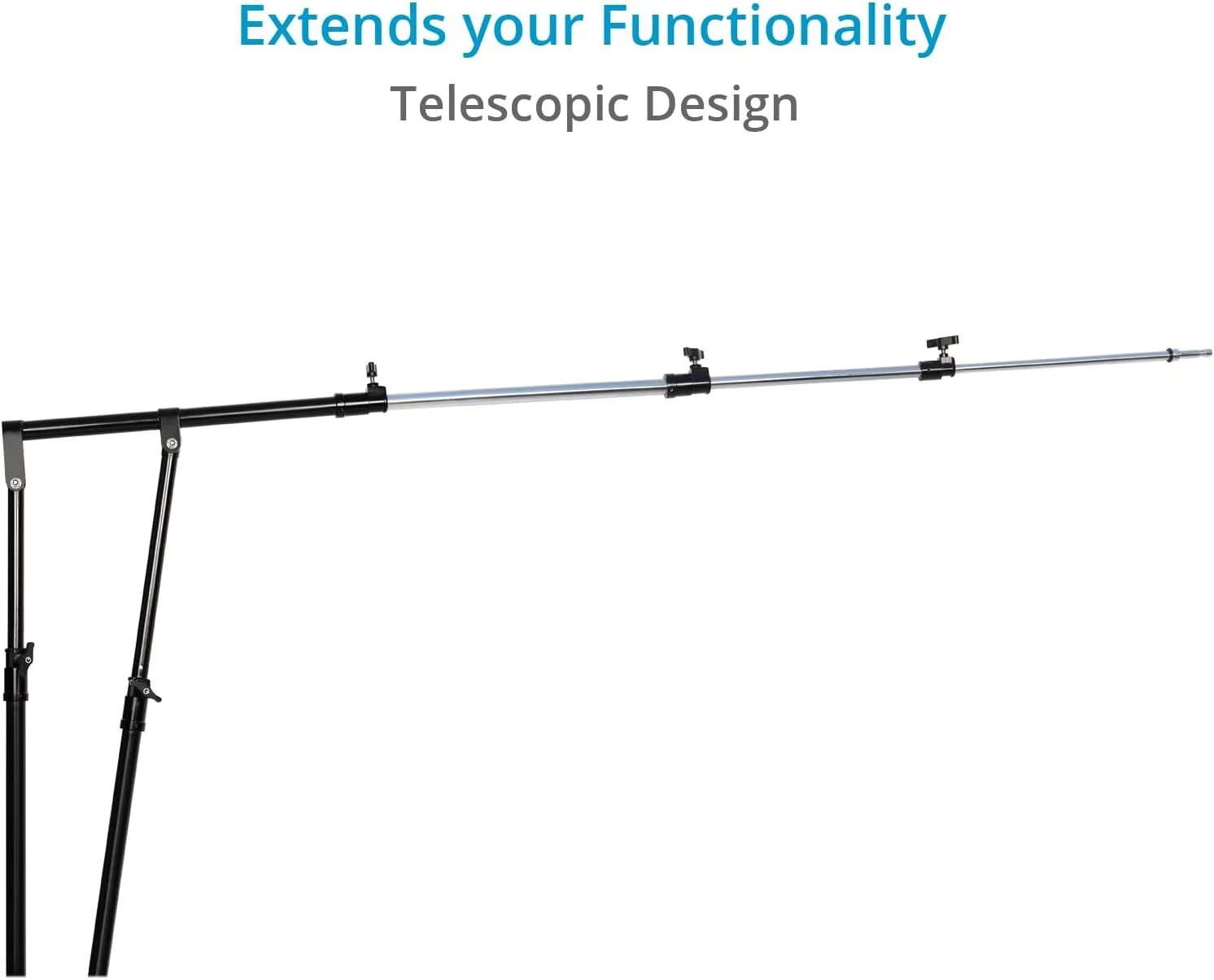 پایه بوم نور پروایم | بازوی تلسکوپی (103 تا 243 سانتی متر) | مانت 5/8 اینچ | تحمل وزن 9 کیلوگرم | مشکی | سازگار با دوربین، نور، میکروفون، رفلکتور