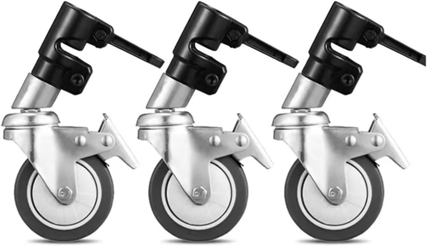 یک ست پایه نورپردازی عکاسی با چرخ های گردان 360 درجه برای حرکت کارآمد