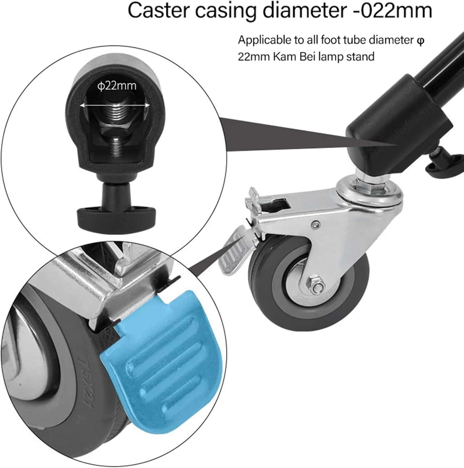 یک ست پایه نورپردازی عکاسی با چرخ های گردان 360 درجه برای حرکت کارآمد