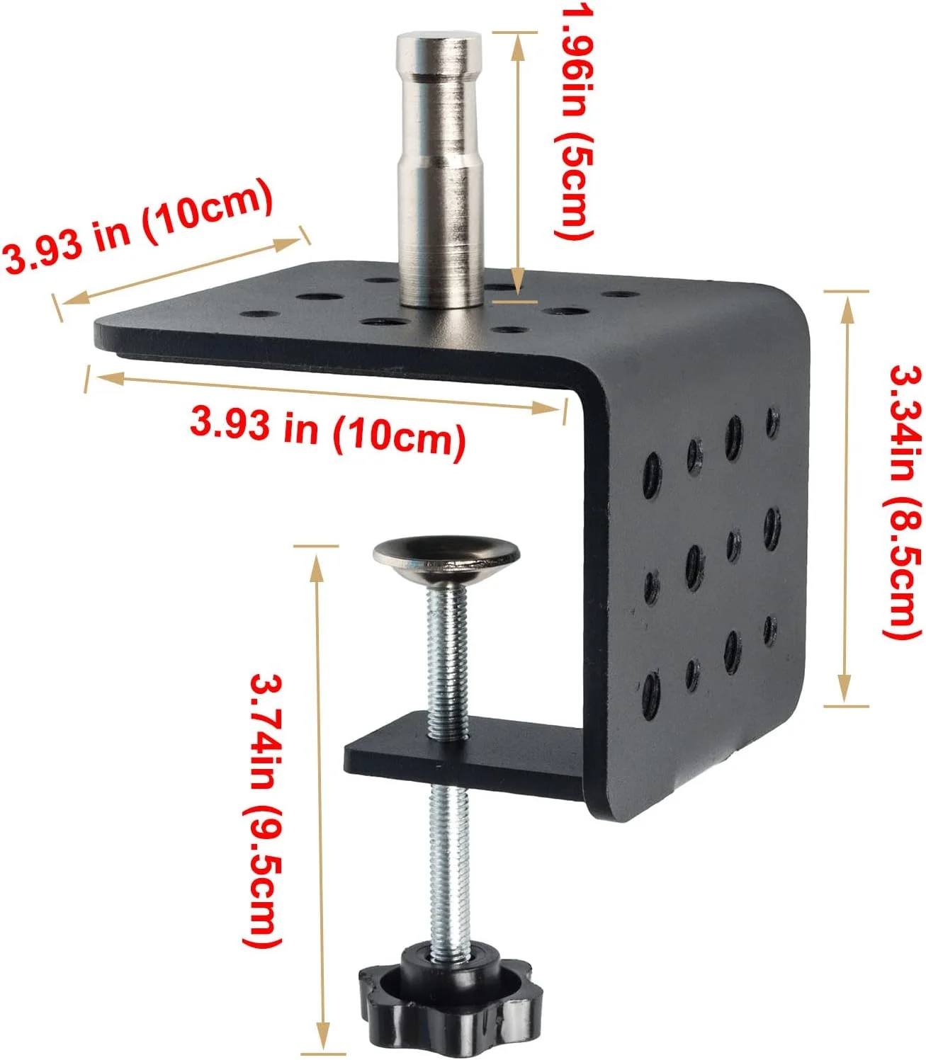 نگهدارنده C شکل سنگین Came-TV با گیره رومیزی و سوراخ رزوه 1/4 و 3/8 اینچ برای نورهای ویدئویی