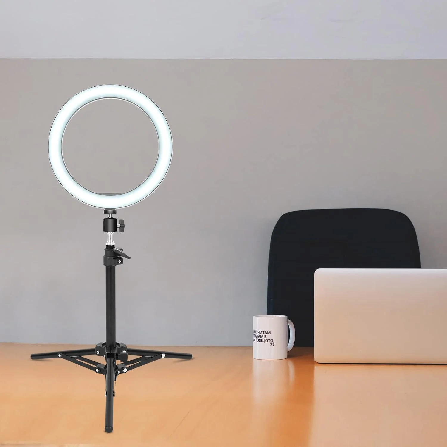 پایه نور ویدئویی قابل تنظیم پپیسکی، دو قسمتی، 50 سانتی متر، حداکثر وزن قابل تحمل 1.5 کیلوگرم، با رابط جهانی 1/4 اینچی برای نور LED ویدئویی، نگهدارنده تلفن، دوربین