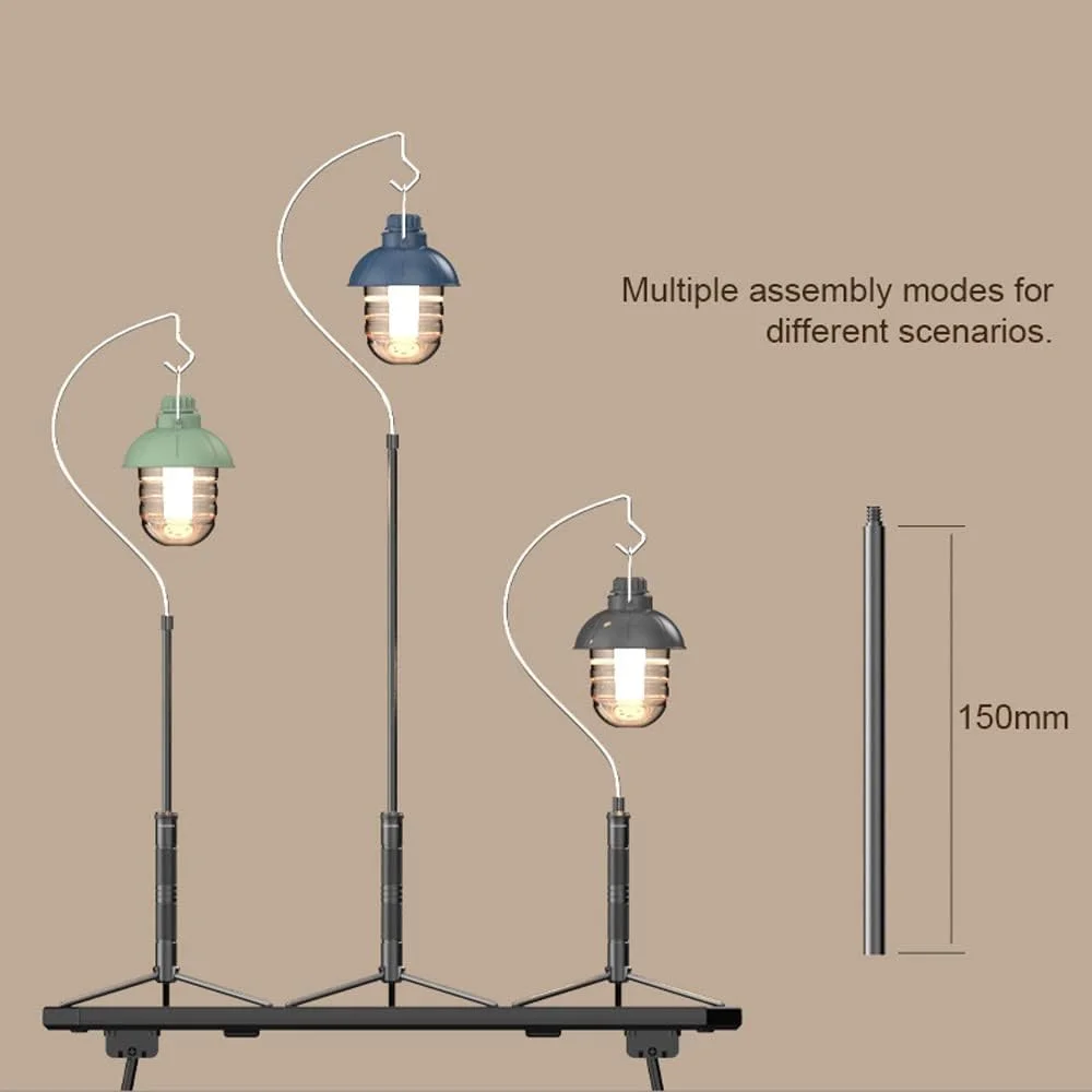 پایه چراغ آلومینیومی سبک وزن جداشدنی، قابل حمل و نصب آسان، نگهدارنده چند منظوره با سه پایه، مناسب برای لوازم جانبی کمپینگ