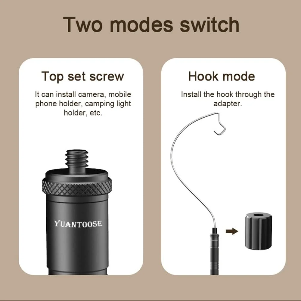 پایه چراغ آلومینیومی سبک وزن جداشدنی، قابل حمل و نصب آسان، نگهدارنده چند منظوره با سه پایه، مناسب برای لوازم جانبی کمپینگ