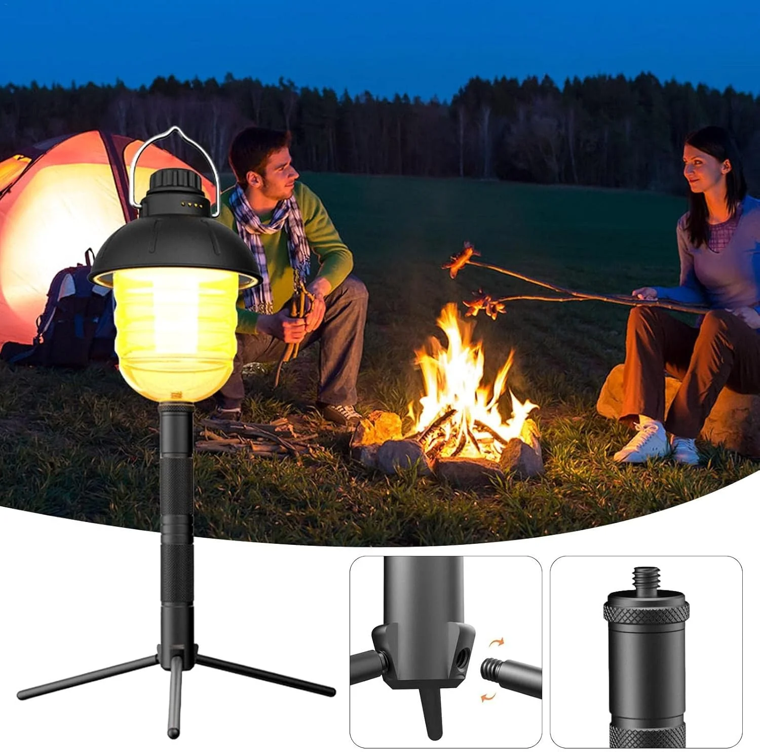 پایه نور | پایه سه پایه عکاسی - نگهدارنده نور سلفی زمینی، براکت پایه چراغ کمپینگ در فضای باز، میله فانوس قابل جابجایی پایه نور | پایه سه پایه عکاسی - نگهدارنده نور سلفی زمینی، براکت پایه چراغ کمپینگ در فضای باز، میله فانوس قابل جابجایی
