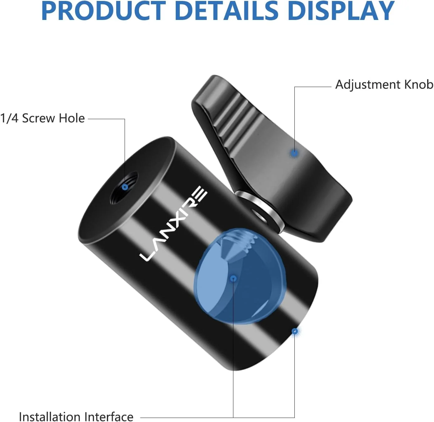 آداپتور اتصال پایه نور با سوراخ پیچ 1/4 اینچی، آداپتور سریع 16 میلی‌متری مناسب برای پایه مانیتور استودیویی، اتصال دوربین، پایه نور عکاسی استودیویی - بسته 2 عددی