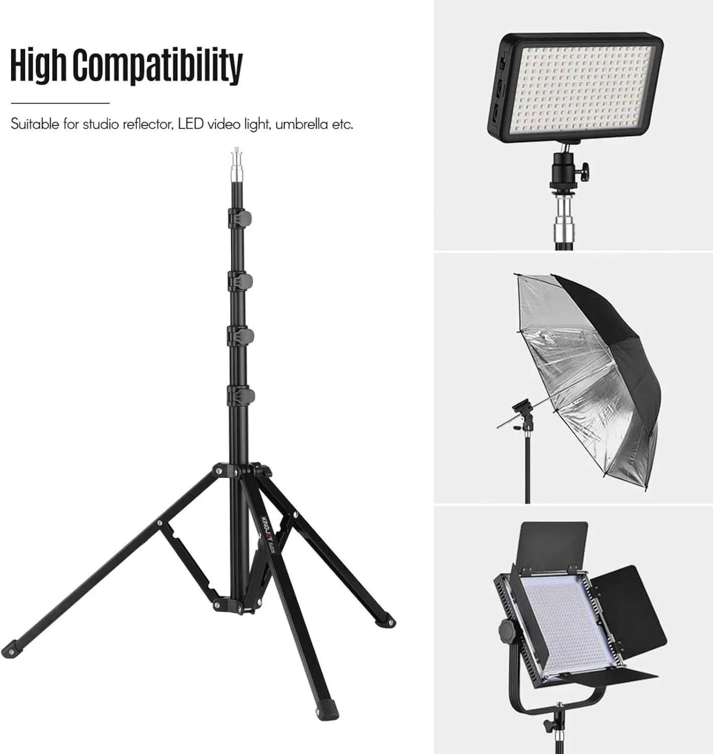 پایه نور فلزی قابل تنظیم Labymos FL2019 با ظرفیت بارگیری 8 کیلوگرم و پیچ 1/4 اینچی، حداکثر ارتفاع 180 سانتی متر، مناسب برای رفلکتور استودیویی، سافت باکس، چراغ ویدئویی LED و چتر پایه نور فلزی قابل تنظیم Labymos FL2019 با ظرفیت بارگیری 8 کیلوگرم و پیچ 1/4 اینچی، حداکثر ارتفاع 180 سانتی متر، مناسب برای رفلکتور استودیویی، سافت باکس، چراغ ویدئویی LED و چتر