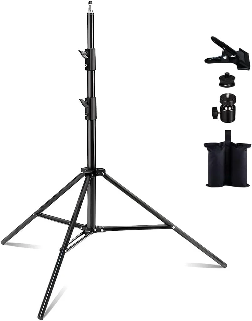 پایه نور سنگین کیت برای عکاسی، پایه سه پایه ویدئویی عکس پایدار 2.6 متری با گیره، کیسه شن، کیف حمل و آداپتورهای پیچی - حداکثر بار 15 کیلوگرم برای استروب استودیویی، سافت باکس، نور ویدئویی LED پایه نور سنگین کیت برای عکاسی، پایه سه پایه ویدئویی عکس پایدار 2.6 متری با گیره، کیسه شن، کیف حمل و آداپتورهای پیچی - حداکثر بار 15 کیلوگرم برای استروب استودیویی، سافت باکس، نور ویدئویی LED