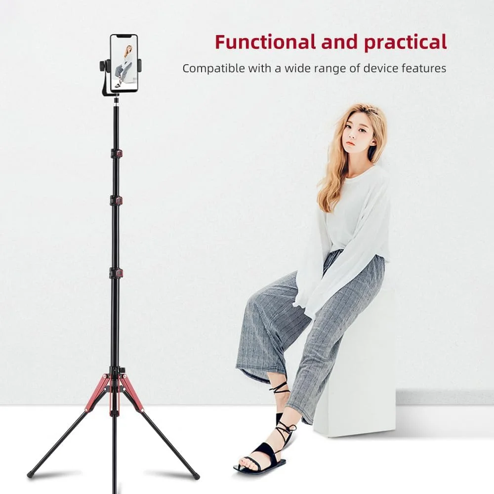 پایه نور ویدئویی قابل تنظیم Labymos با ارتفاع 189 سانتی متر، جنس آلیاژ آلومینیوم، 3 بخش قابل تنظیم، ظرفیت بار 5 کیلوگرم با پیچ رزوه ای 1/4 اینچی برای نور LED ویدئویی/فلاش/ سافت باکس/بازتابنده