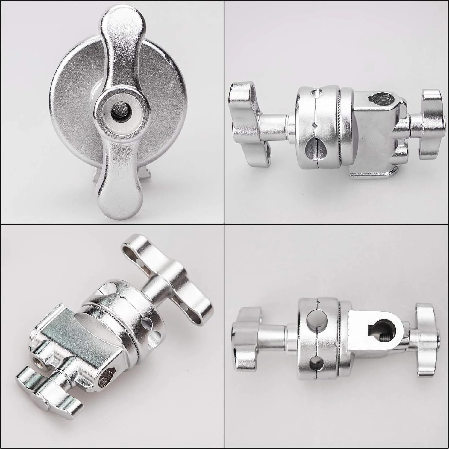 سر گیره چند منظوره سنگین برای پایه نور، بازوی بوم و لوازم جانبی، قطر 2.5 اینچ کروم