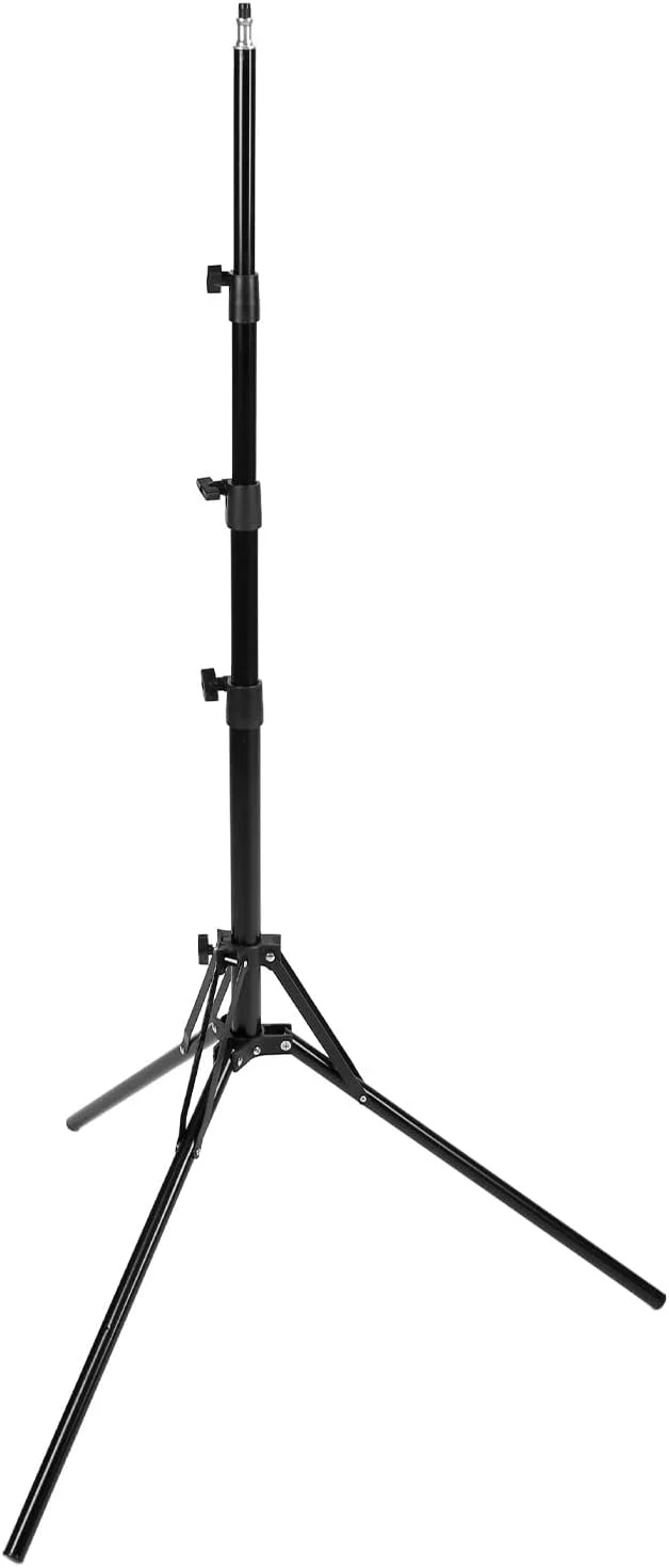 پایه سه پایه عکاسی آلیاژ آلومینیوم ضخیم شده 2 متری GOWENIC، تنظیم ارتفاع، تاشو آسان، سبک وزن، برای چراغ های LED، دوربین ها