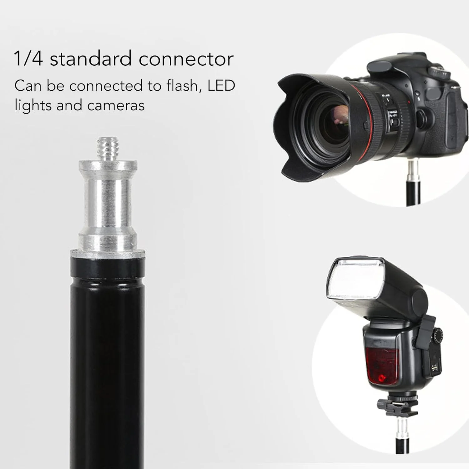 پایه سه پایه عکاسی آلیاژ آلومینیوم ضخیم شده 2 متری GOWENIC، تنظیم ارتفاع، تاشو آسان، سبک وزن، برای چراغ های LED، دوربین ها