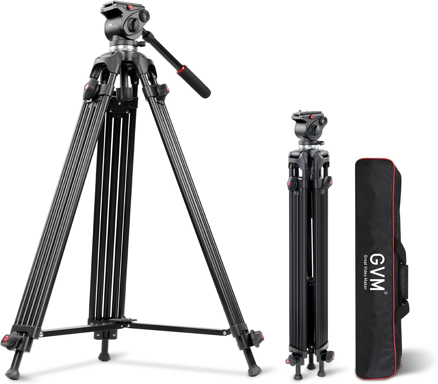 پایه نورپردازی عکاسی GVM S185، پایه سه پایه آلومینیومی قابل تنظیم 1.7 متری برای بازتابنده ها، سافت باکس ها، چراغ ها، چترها، حداکثر بار 30 کیلوگرم، پشتیبانی از چرخش 360 درجه و عکاسی شیب دار