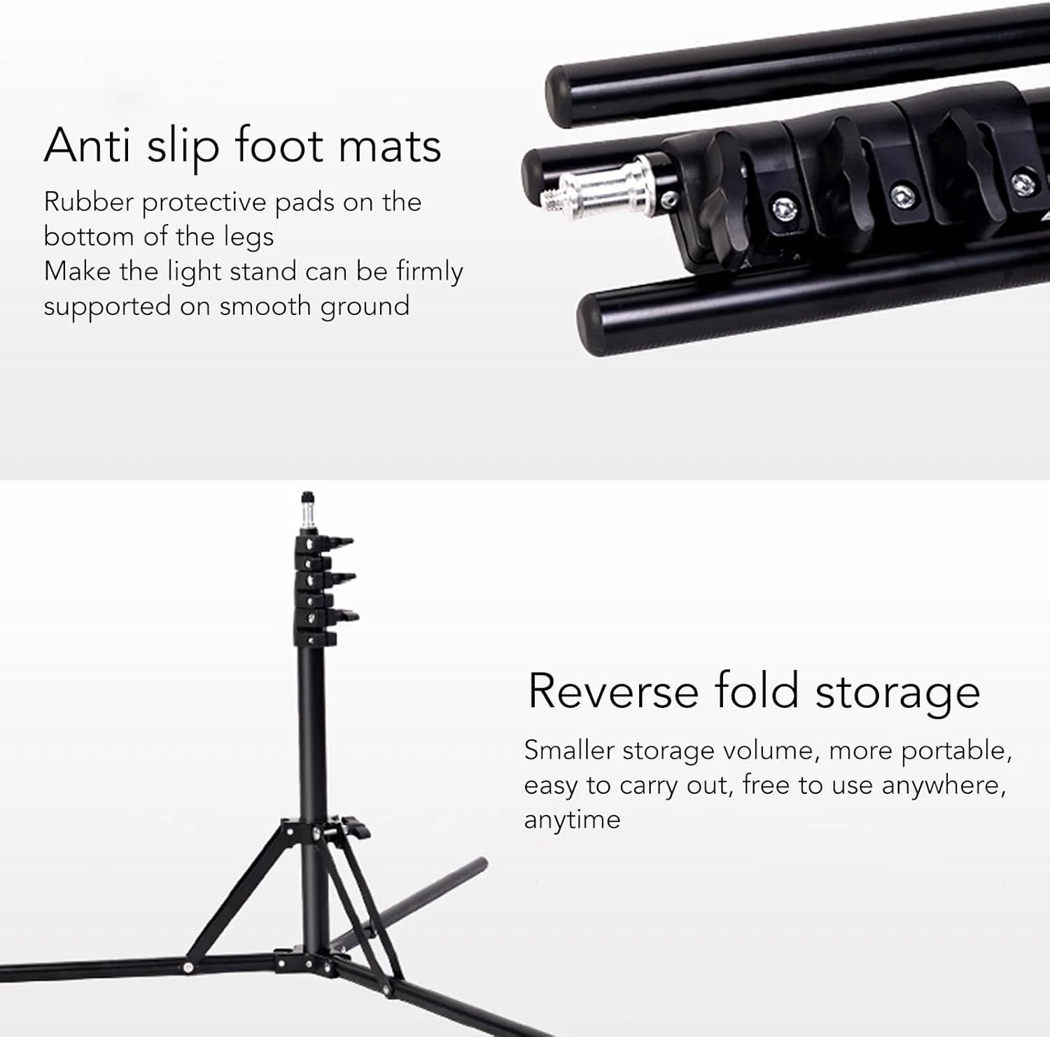 پایه سه پایه عکاسی آلیاژ آلومینیوم ضخیم شده 2 متری GOWENIC، تنظیم ارتفاع، تاشو آسان، سبک وزن، برای چراغ های LED، دوربین ها