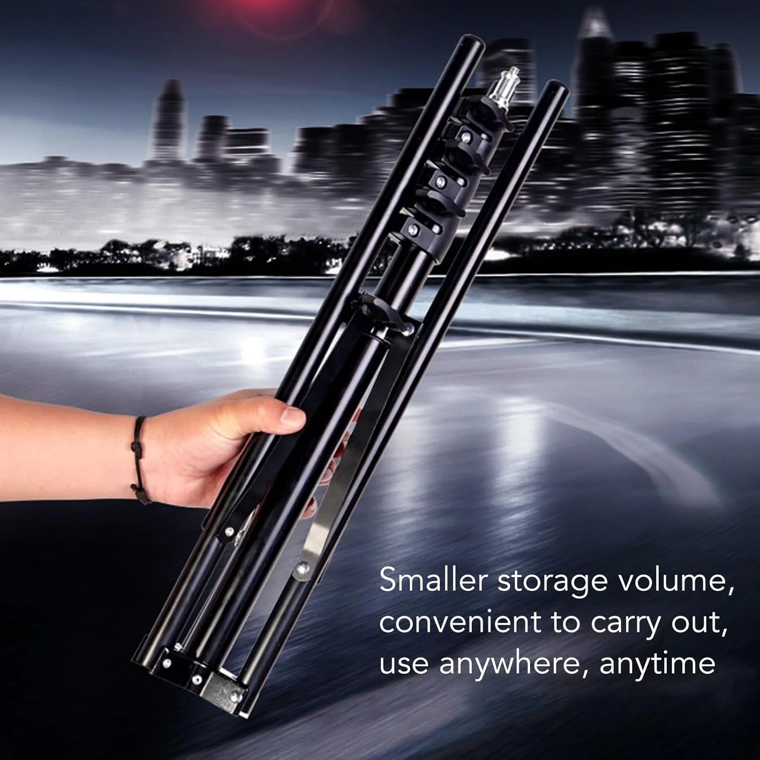 پایه سه پایه عکاسی آلیاژ آلومینیوم ضخیم شده 2 متری GOWENIC، تنظیم ارتفاع، تاشو آسان، سبک وزن، برای چراغ های LED، دوربین ها