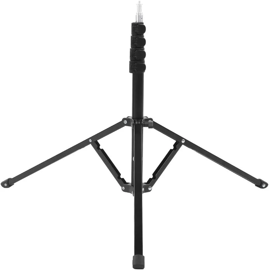 پایه نور آلومینیومی GOWENIC، 5 قسمتی قابل تنظیم از 46.5 سانتی‌متر تا 180 سانتی‌متر، سه‌پایه نور استودیویی عکاسی برای بازتابنده‌ها، فلاش، دوربین، چترها با ظرفیت بارگیری 8 کیلوگرم