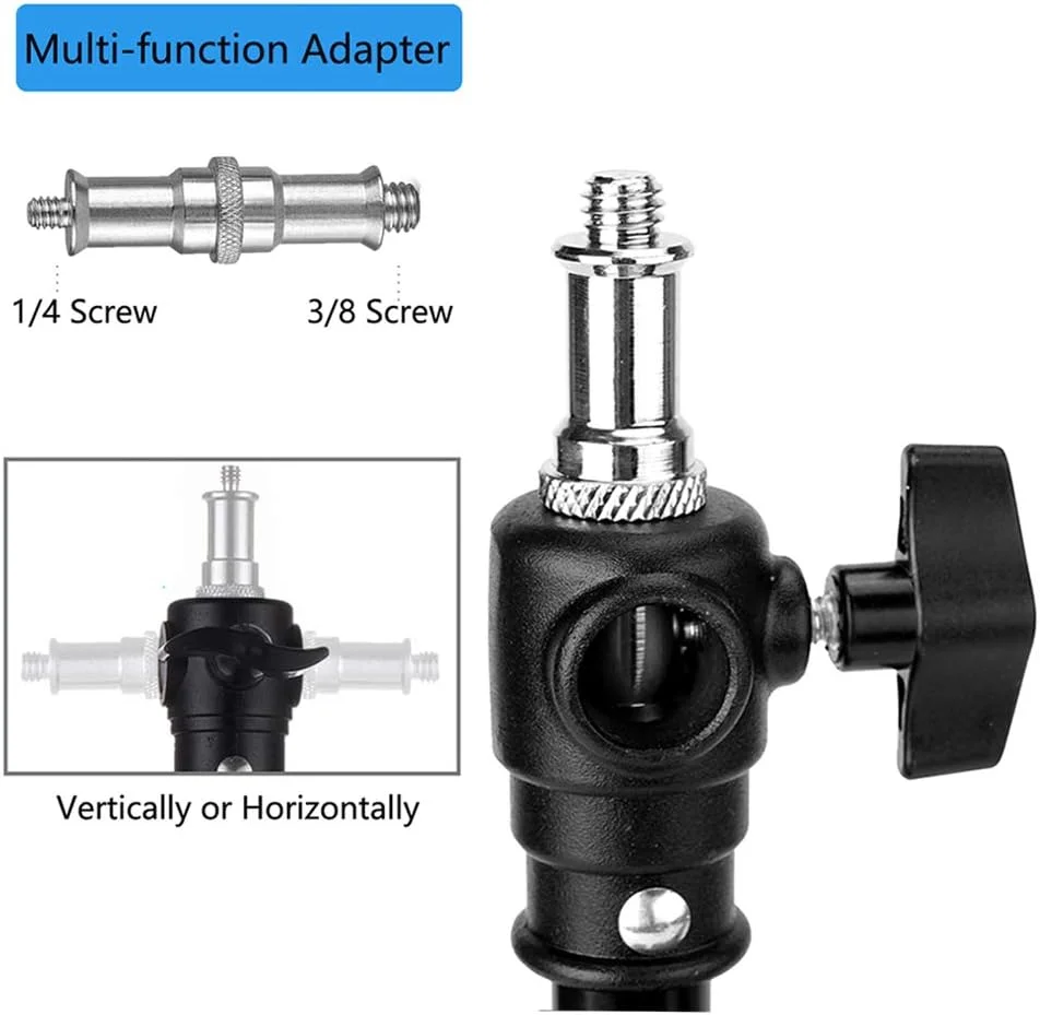 پایه نگهدارنده دیواری سقفی دوربین با ارتفاع 36 تا 55 سانتی متر به همراه آداپتور یونیورسال 1/4 اینچ به 3/8 اینچ، بازوی عکاسی برای نور ویدئویی استودیویی، فلاش، رینگ لایت، رفلکتور