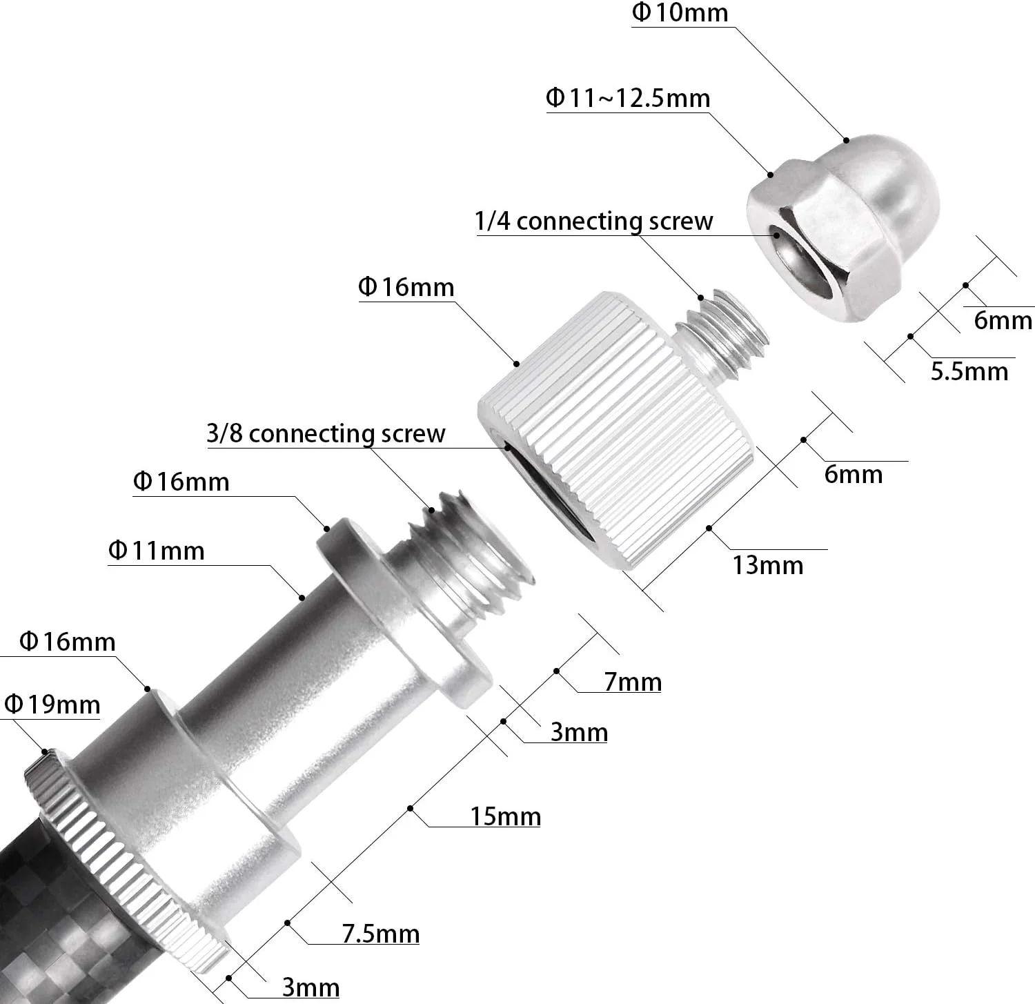 پایه نور سه پایه عکاسی فوسوتو 87 اینچی فیبر کربنی سبک وزن و جمع و جور برای تجهیزات استودیوی عکسبرداری سافت باکس چتر فیلمبرداری و نورپردازی