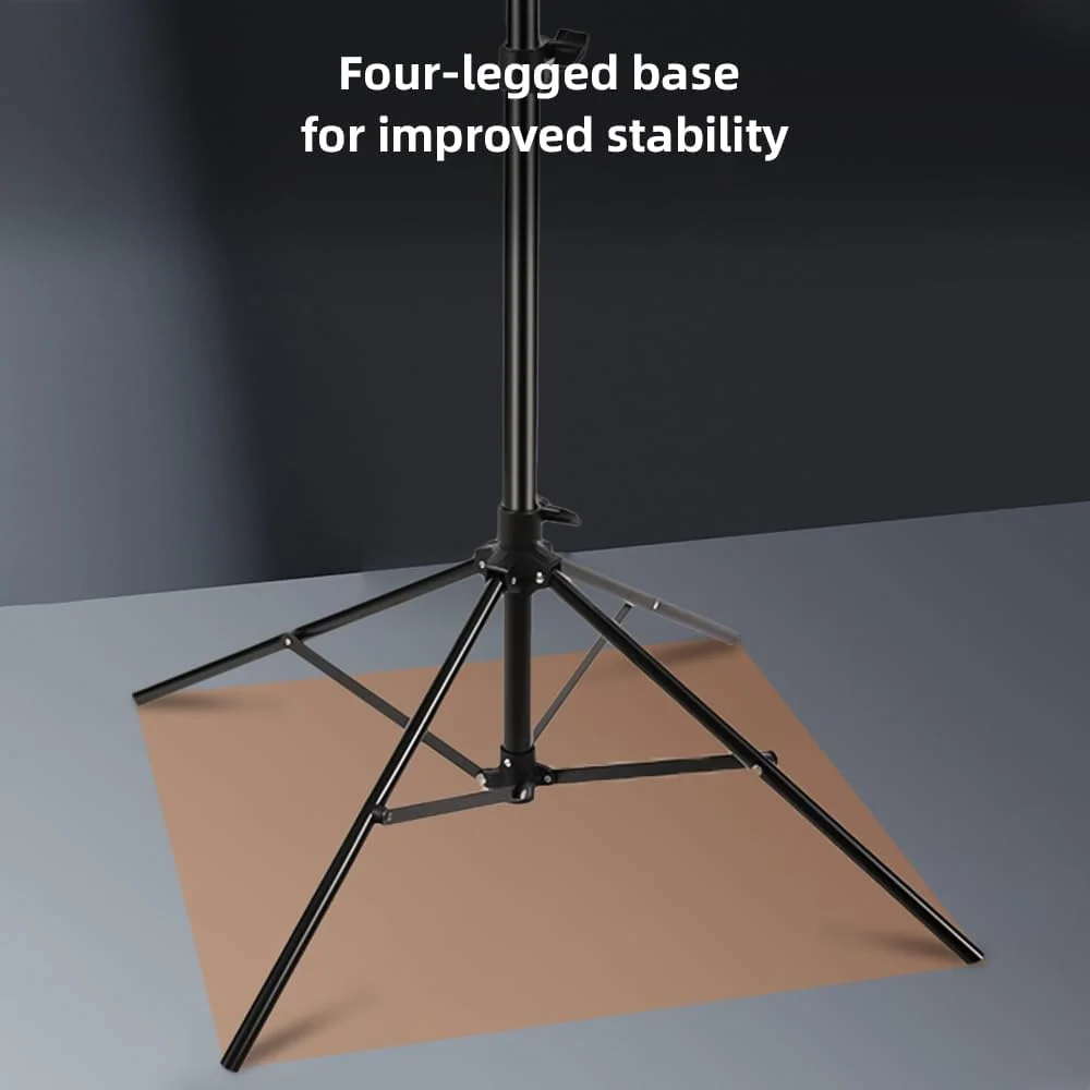 پایه نور فلزی 4 پایه Fawoonu 200cm78.7in، پایه سه پایه قابل تنظیم عکاسی با پیچ 1/4 اینچی برای رفلکتور استودیویی، سافت باکس، نور ویدئویی LED، نور حلقه ای و لوازم جانبی عکاسی
