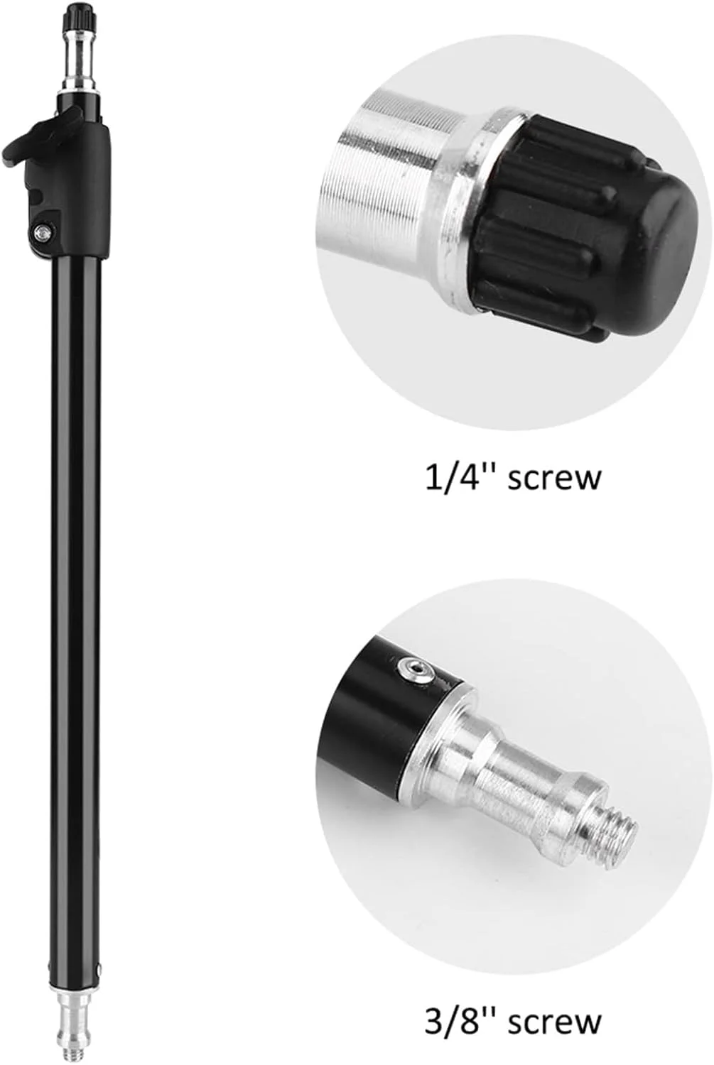 میله افزایش ارتفاع پایه نور، مناسب استودیو عکاسی، با قابلیت تنظیم از 45 تا 74 سانتی متر، میله اتصال برای پایه نور و بازوی میکروفون