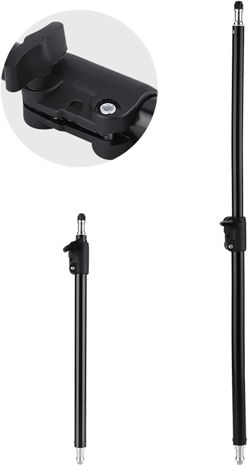 میله افزایش ارتفاع پایه نور، مناسب استودیو عکاسی، با قابلیت تنظیم از 45 تا 74 سانتی متر، میله اتصال برای پایه نور و بازوی میکروفون