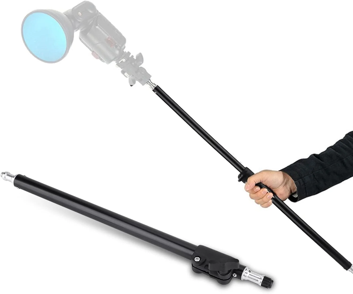 میله افزایش ارتفاع پایه نور، مناسب استودیو عکاسی، با قابلیت تنظیم از 45 تا 74 سانتی متر، میله اتصال برای پایه نور و بازوی میکروفون