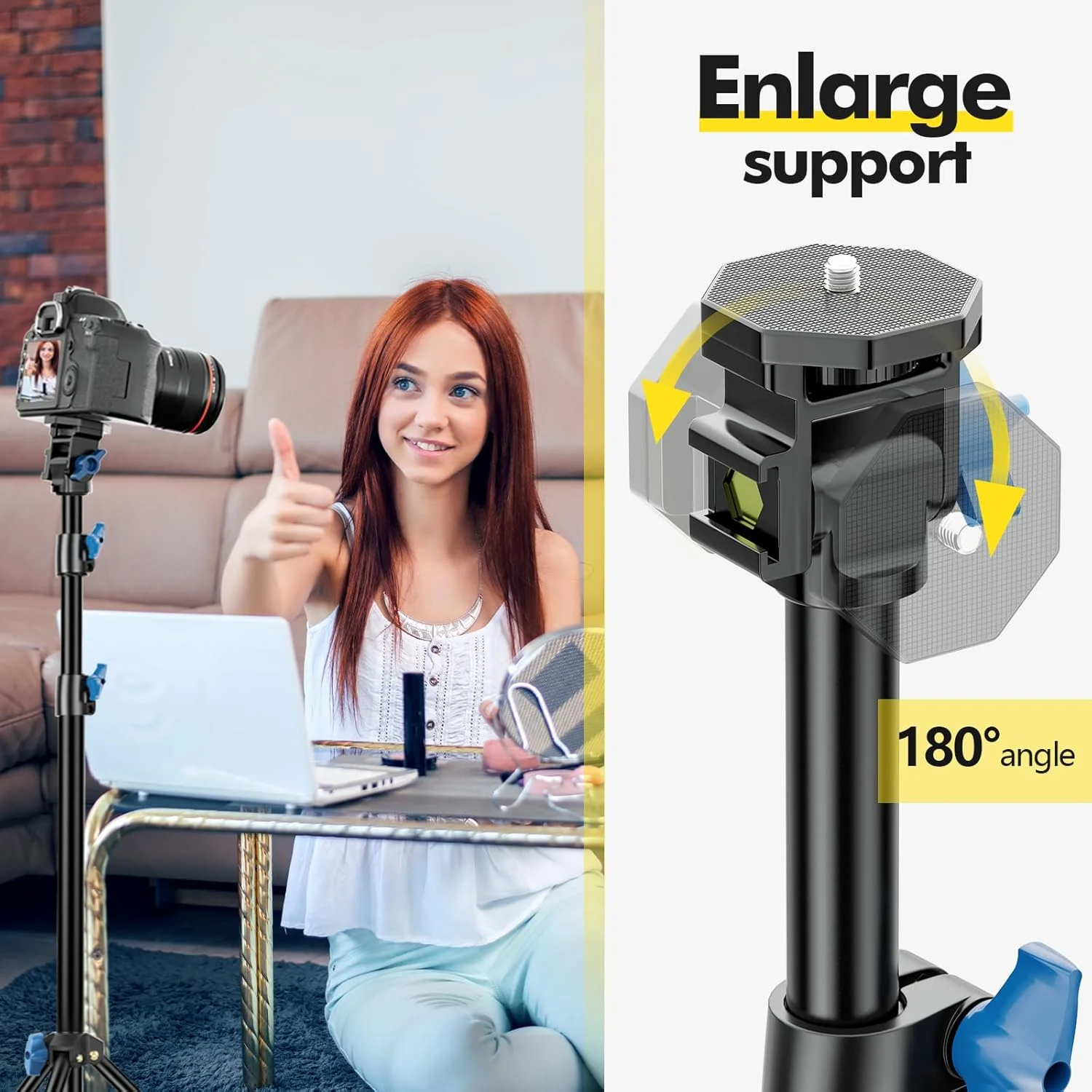 پایه نورپردازی عکاسی ایمارت 200 سانتی متر، سه پایه سبک وزن با سر چرخان 1/4، سه پایه نور چرخان 180 درجه برای چراغ های حلقه ای، دوربین ها و سایر تجهیزات (مشکی، بسته 1 عددی) پایه نورپردازی عکاسی ایمارت 200 سانتی متر، سه پایه سبک وزن با سر چرخان 1/4، سه پایه نور چرخان 180 درجه برای چراغ های حلقه ای، دوربین ها و سایر تجهیزات (مشکی، بسته 1 عددی)