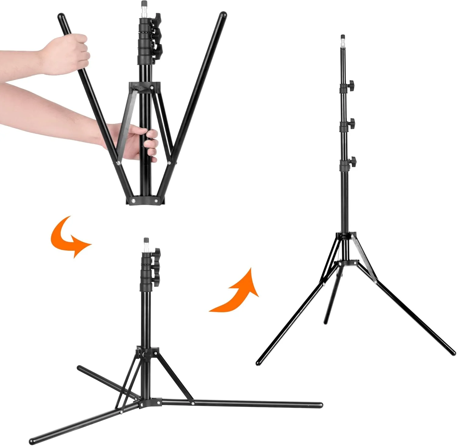 پایه نور مسافرتی ایمارت برای عکاسی، پایه نور سه پایه تاشو معکوس جمع و جور 6 فوتی، سبک وزن مناسب برای فلاش دوربین، رینگ لایت، بازتابنده عکس، چتر، پایه نور ویدئویی استودیویی