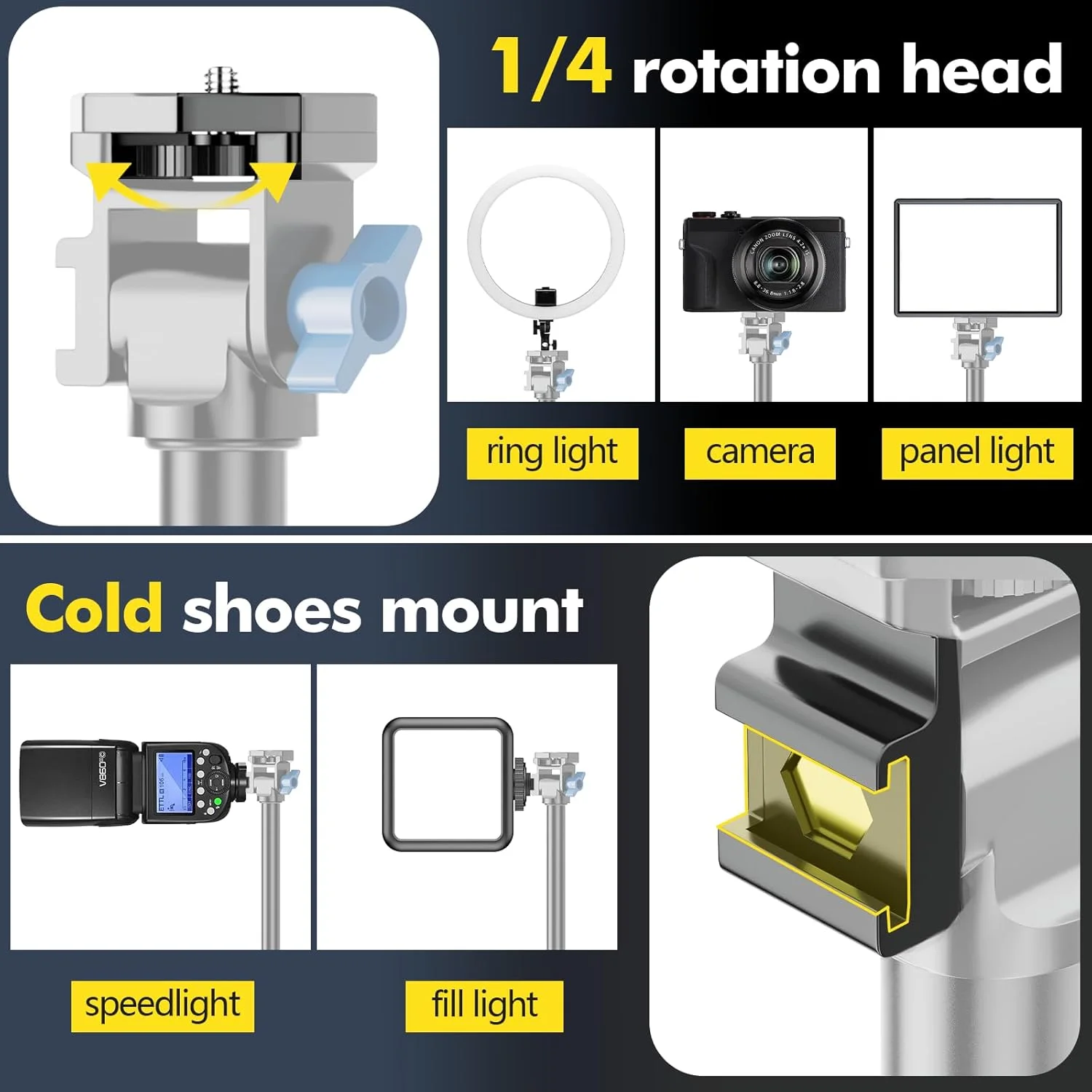 پایه نورپردازی عکاسی ایمارت 200 سانتی متر، سه پایه سبک وزن با سر چرخان 1/4، سه پایه نور چرخان 180 درجه برای چراغ های حلقه ای، دوربین ها و سایر تجهیزات (مشکی، بسته 1 عددی) پایه نورپردازی عکاسی ایمارت 200 سانتی متر، سه پایه سبک وزن با سر چرخان 1/4، سه پایه نور چرخان 180 درجه برای چراغ های حلقه ای، دوربین ها و سایر تجهیزات (مشکی، بسته 1 عددی)