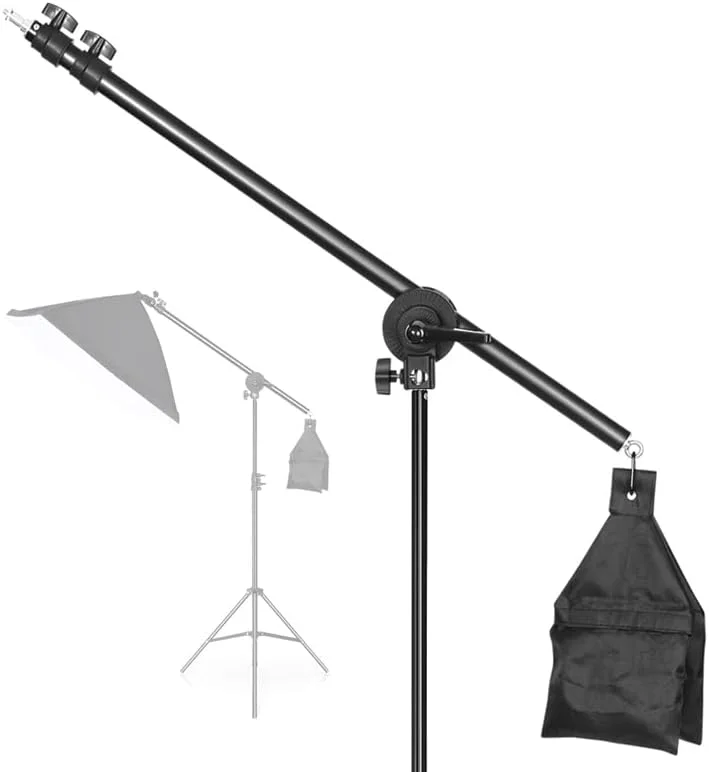بازوی بوم استودیویی AECAM با کیسه شن برای اسپیدلایت/فلاش کوچک/ سافت باکس/ ویدیو LED (همراه با پایه) بازوی بوم استودیویی AECAM با کیسه شن برای اسپیدلایت/فلاش کوچک/ سافت باکس/ ویدیو LED (همراه با پایه)
