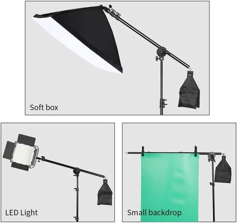 بازوی بوم استودیویی AECAM با کیسه شن برای اسپیدلایت/فلاش کوچک/ سافت باکس/ ویدیو LED (همراه با پایه) بازوی بوم استودیویی AECAM با کیسه شن برای اسپیدلایت/فلاش کوچک/ سافت باکس/ ویدیو LED (همراه با پایه)