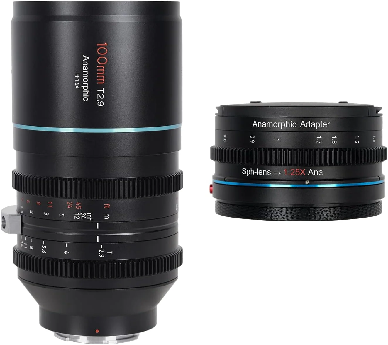 لنز آنامورفیک فول فریم SIRUI 100mm T2.9 1.6X به همراه آداپتور آنامورفیک 1.25x (مانت E)
