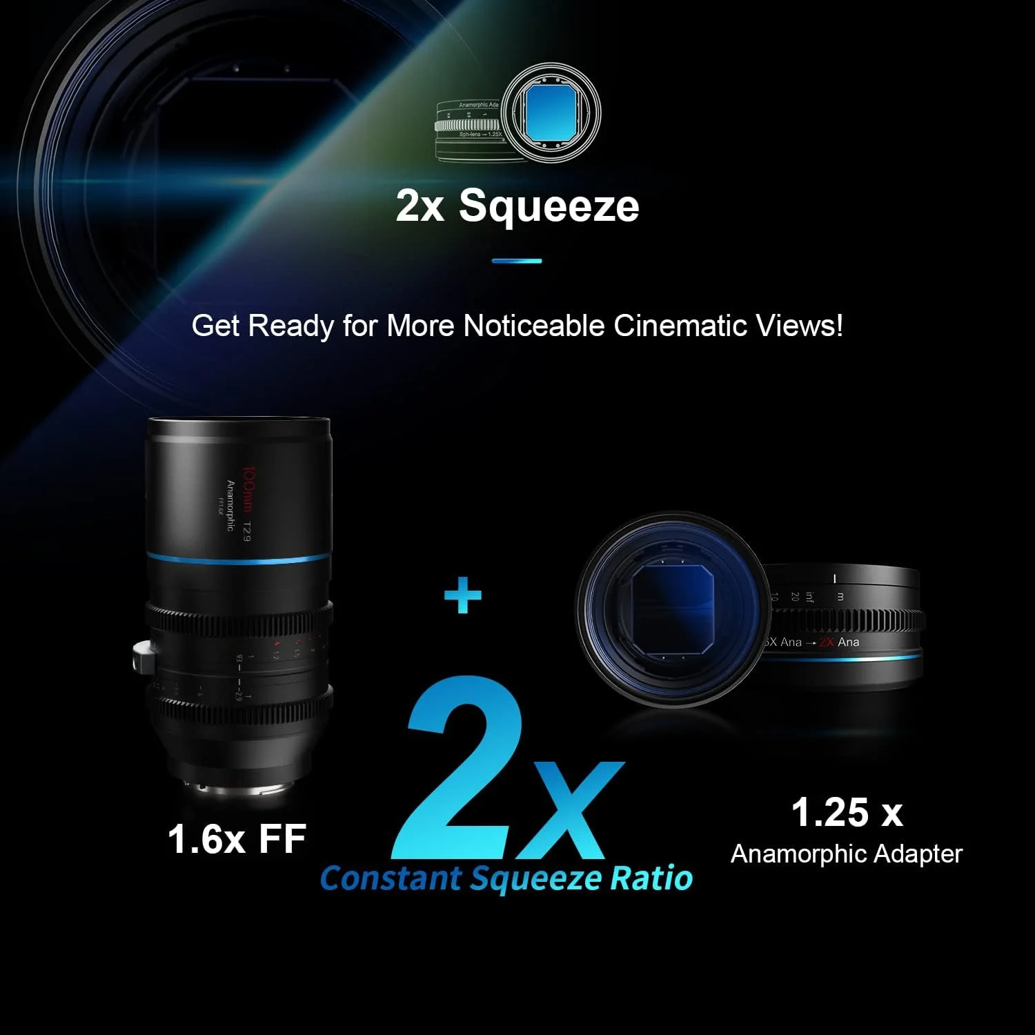 لنز آنامورفیک فول فریم SIRUI 100mm T2.9 1.6X به همراه آداپتور آنامورفیک 1.25x (مانت E) لنز آنامورفیک فول فریم SIRUI 100mm T2.9 1.6X به همراه آداپتور آنامورفیک 1.25x (مانت E)