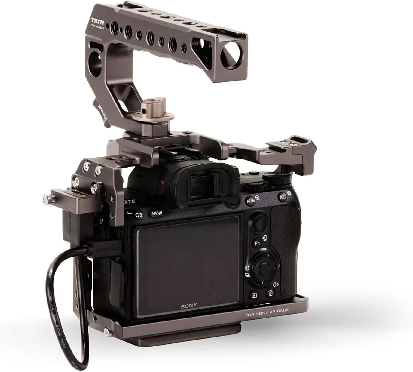 محافظ کامل دوربین Tilta سازگار با Sony A7/A9/A7 II/A7 III/A7S/A7S II/A7R/A7R II/a7R III، شامل دسته بالایی، صفحه رهاسازی سریع، بند دستی مدل TA-T17-A-G