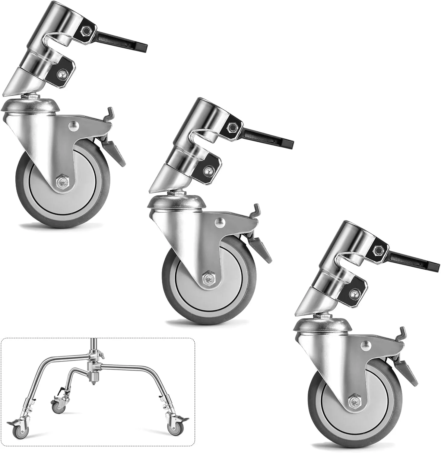 چرخ های پایه نور حرفه ای eWINNER، قطر نصب 25 میلی متر، چرخ های چند جهته با قطر 75 میلی متر با عملکرد قفل، چرخ های پایه نور برای استودیو عکاسی و فیلمبرداری چرخ های پایه نور حرفه ای eWINNER، قطر نصب 25 میلی متر، چرخ های چند جهته با قطر 75 میلی متر با عملکرد قفل، چرخ های پایه نور برای استودیو عکاسی و فیلمبرداری