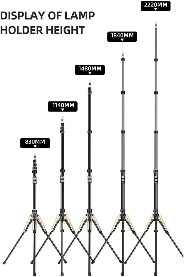پایه سه پایه قابل حمل Andoer 222cm/87.4in، پایه نور ویدئو فیبر کربنی 5 قسمتی قابل تنظیم با ستون مرکزی جداشدنی پیچ 1/4 اینچ 3/8 اینچ برای نور ویدئویی LED، فلاش، سافت باکس، رفلکتور پایه سه پایه قابل حمل Andoer 222cm/87.4in، پایه نور ویدئو فیبر کربنی 5 قسمتی قابل تنظیم با ستون مرکزی جداشدنی پیچ 1/4 اینچ 3/8 اینچ برای نور ویدئویی LED، فلاش، سافت باکس، رفلکتور