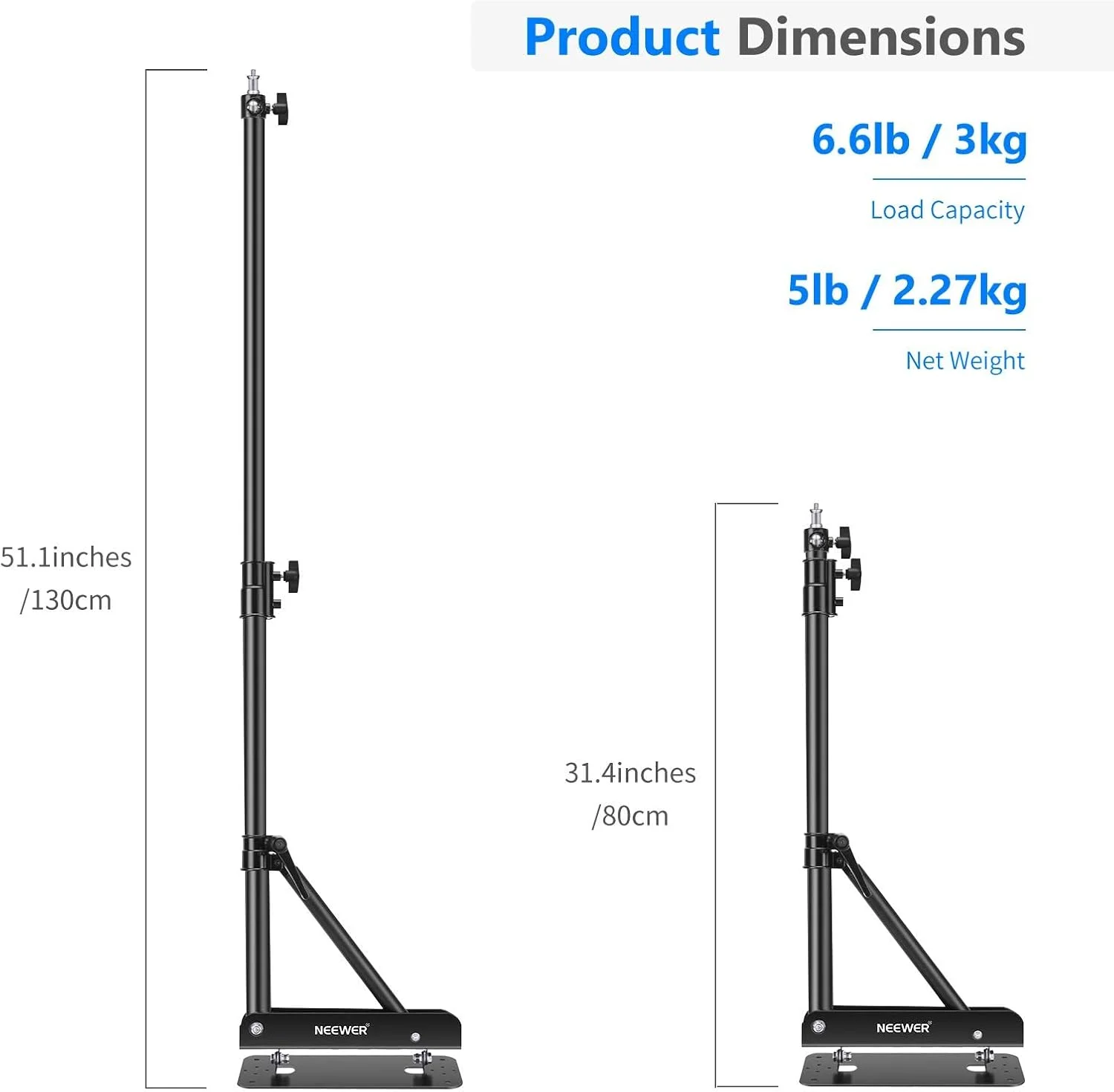 بازوی بوم مثلثی نصب دیواری eWINNER، پایه دوربین قابل تنظیم برای استودیو عکاسی، نور حلقه ای / مونو لایت / سافت باکس / رفلکتور / چتر / نور استروب عکاسی / چرخش 180 درجه (130 سانتی متر)