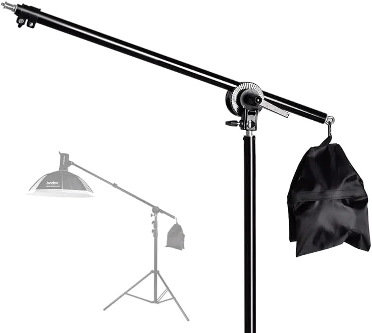 بازوی بوم استودیویی AECAM - پایه نور بالا با کیسه شن برای اسپیدلایت/فلاش استروب کوچک/نور ویدئویی LED/ سافت باکس، اندازه ۷۴-۱۳۵ سانتی متر بازوی بوم استودیویی AECAM - پایه نور بالا با کیسه شن برای اسپیدلایت/فلاش استروب کوچک/نور ویدئویی LED/ سافت باکس، اندازه ۷۴-۱۳۵ سانتی متر