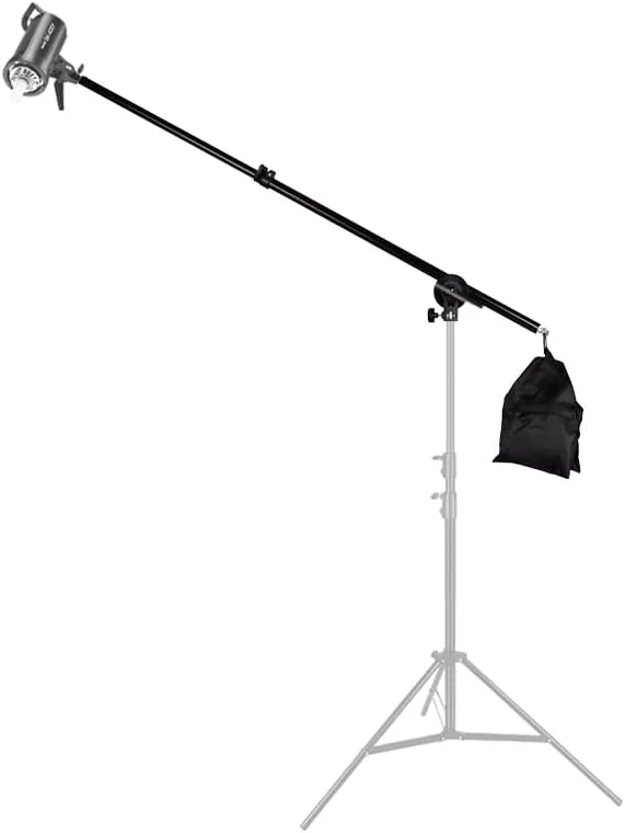 بازوی بوم استودیویی AECAM - پایه نور بالا با کیسه شن برای اسپیدلایت/فلاش استروب کوچک/نور ویدئویی LED/ سافت باکس، اندازه ۷۴-۱۳۵ سانتی متر بازوی بوم استودیویی AECAM - پایه نور بالا با کیسه شن برای اسپیدلایت/فلاش استروب کوچک/نور ویدئویی LED/ سافت باکس، اندازه ۷۴-۱۳۵ سانتی متر
