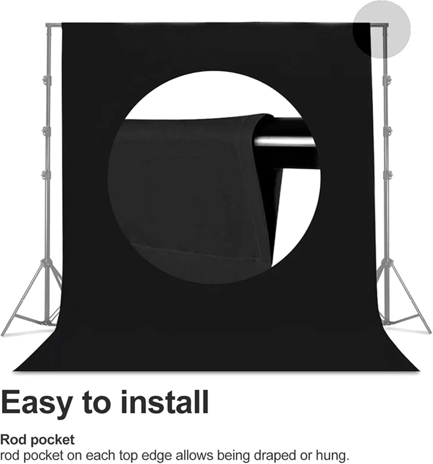 پس زمینه عکاسی TAME، 2x3 متر، پارچه پلی استر، صفحه سفید کروماکی، پس زمینه غرفه عکس، بدون چروک و تاشو برای استودیو عکس و فیلم (شامل 4 عدد گیره پس زمینه) (مشکی) پس زمینه عکاسی TAME، 2x3 متر، پارچه پلی استر، صفحه سفید کروماکی، پس زمینه غرفه عکس، بدون چروک و تاشو برای استودیو عکس و فیلم (شامل 4 عدد گیره پس زمینه) (مشکی)