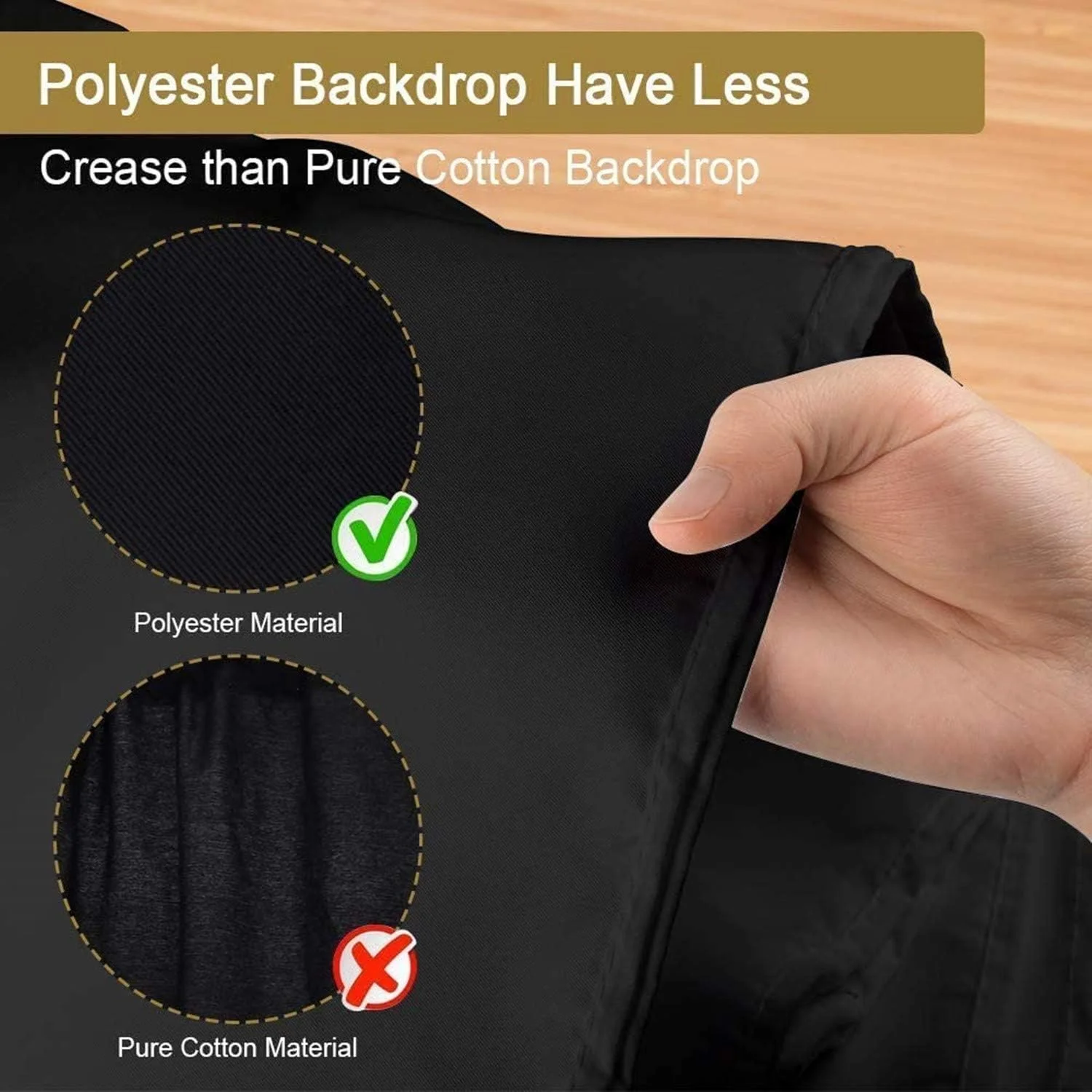 پس زمینه عکاسی TAME، 2x3 متر، پارچه پلی استر، صفحه سفید کروماکی، پس زمینه غرفه عکس، بدون چروک و تاشو برای استودیو عکس و فیلم (شامل 4 عدد گیره پس زمینه) (مشکی) پس زمینه عکاسی TAME، 2x3 متر، پارچه پلی استر، صفحه سفید کروماکی، پس زمینه غرفه عکس، بدون چروک و تاشو برای استودیو عکس و فیلم (شامل 4 عدد گیره پس زمینه) (مشکی)