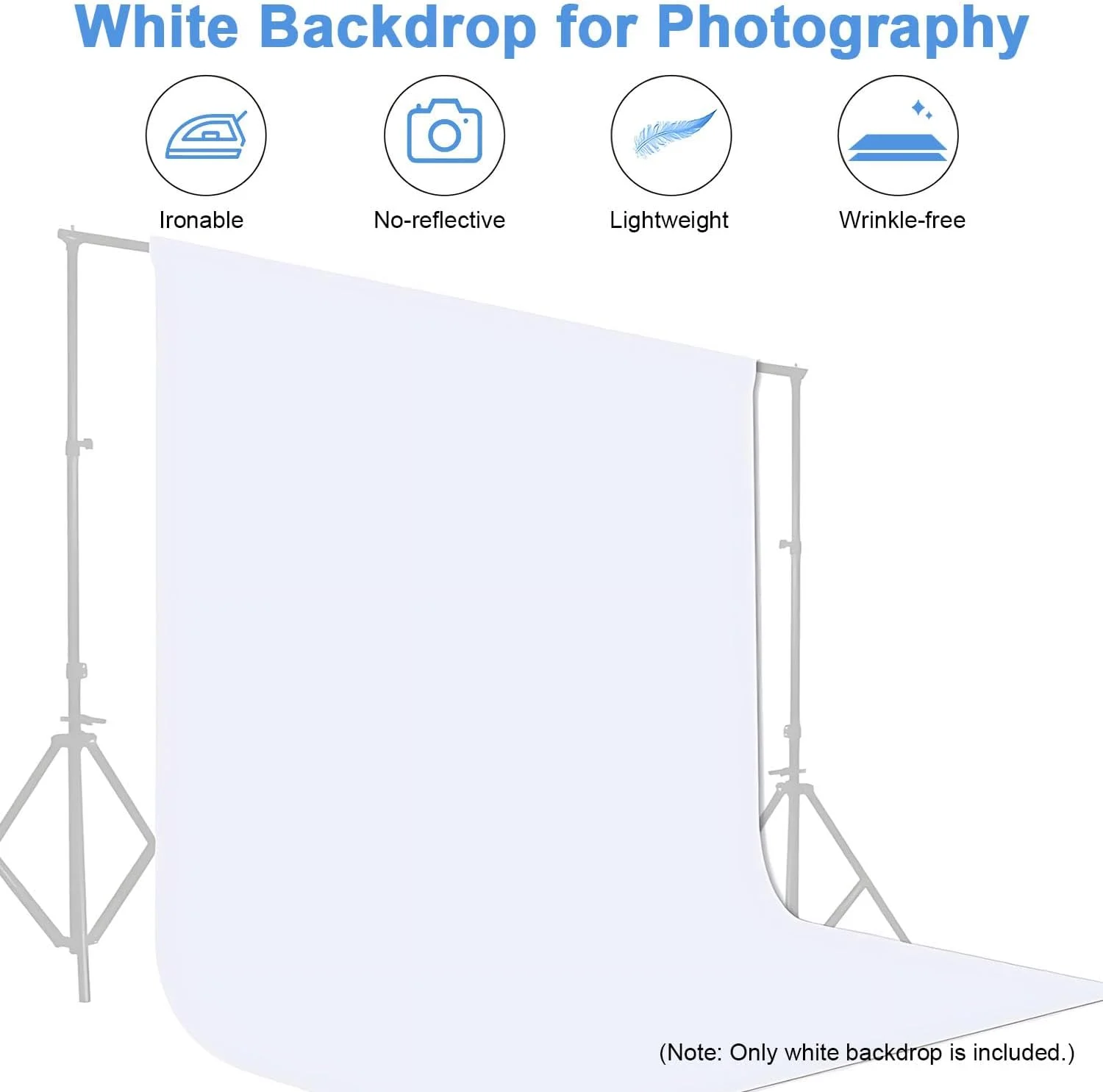 پس زمینه عکاسی گلوکلاز 3M*3M، کاغذ پس زمینه مقاوم در برابر چروک، دو طرفه، قابل شستشو، صفحه پس زمینه برای استودیو عکاسی و فیلمبرداری، پخش زنده و زوم (سفید) پس زمینه عکاسی گلوکلاز 3M*3M، کاغذ پس زمینه مقاوم در برابر چروک، دو طرفه، قابل شستشو، صفحه پس زمینه برای استودیو عکاسی و فیلمبرداری، پخش زنده و زوم (سفید)