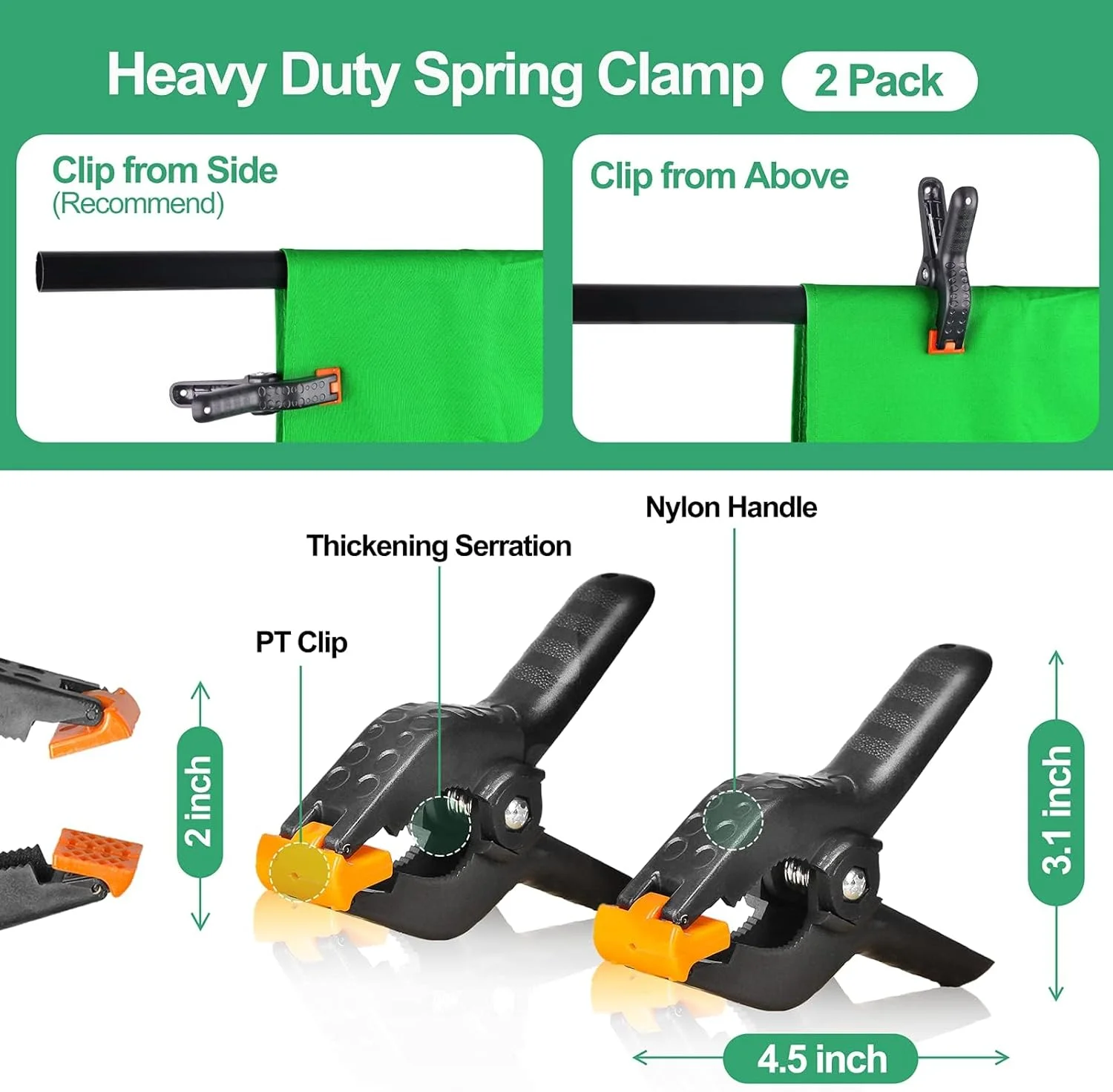 پرده سبز پس زمینه ایمارت با پایه، 1.5x2.0 متر به همراه پایه نگهدارنده T شکل 1.5x2.6 متر، کیت استودیوی عکاسی برای کروماکی، ویدیو، فیلمبرداری، استریمینگ