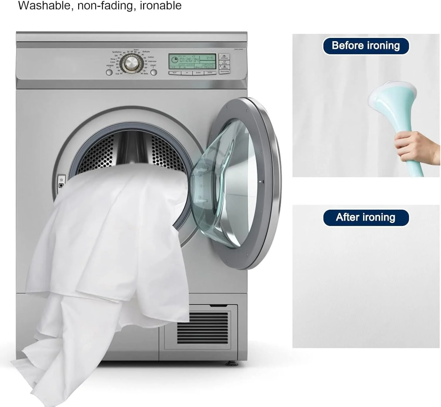 پرده پس زمینه سفید برای عکاسی، پرده های بزرگ پس زمینه عکس مهمانی، پارچه پلی استر قابل شستشو برای استودیو فیلمبرداری تولد (2.5 * 3 متر)