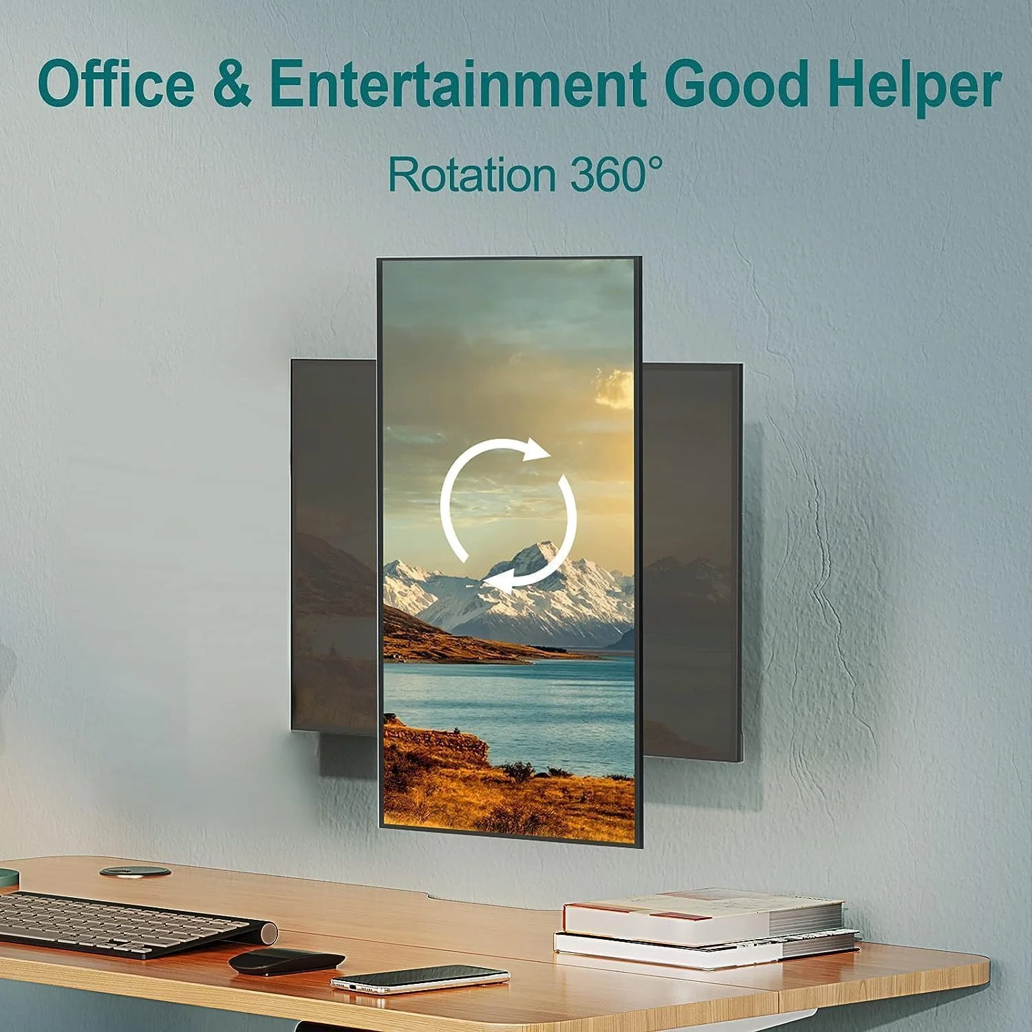 پایه دیواری مانیتور تکی برای صفحه نمایش های کامپیوتر 13 تا 32 اینچ، بازوی دیواری مانیتور فنری گازی تا 8 کیلوگرم را نگه می دارد، پایه دیواری مانیتور با حرکت کامل و قابل تنظیم (آویز دیواری تک صفحه)