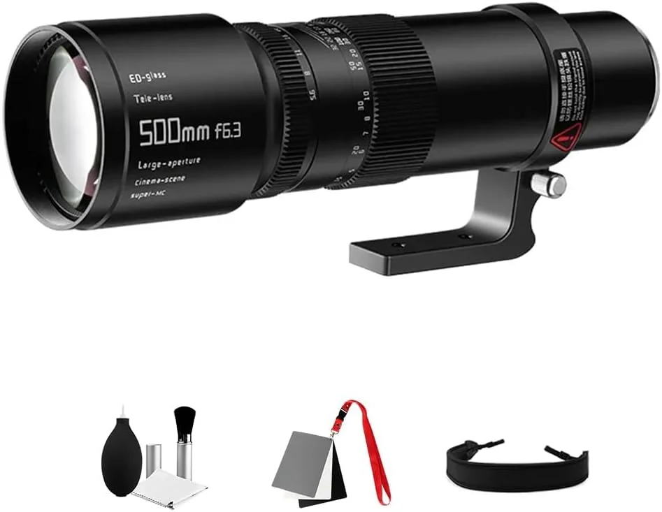 لنز تله فوتو 500mm F6.3 تی تی آرتيزان فول فریم با دیافراگم بزرگ و زاویه باز، سازگار با دوربین های کانن با مانت EF مدل های EOS 5D Mark IV, EOS 6D Mark II, EOS 90D, 7D لنز تله فوتو 500mm F6.3 تی تی آرتيزان فول فریم با دیافراگم بزرگ و زاویه باز، سازگار با دوربین های کانن با مانت EF مدل های EOS 5D Mark IV, EOS 6D Mark II, EOS 90D, 7D