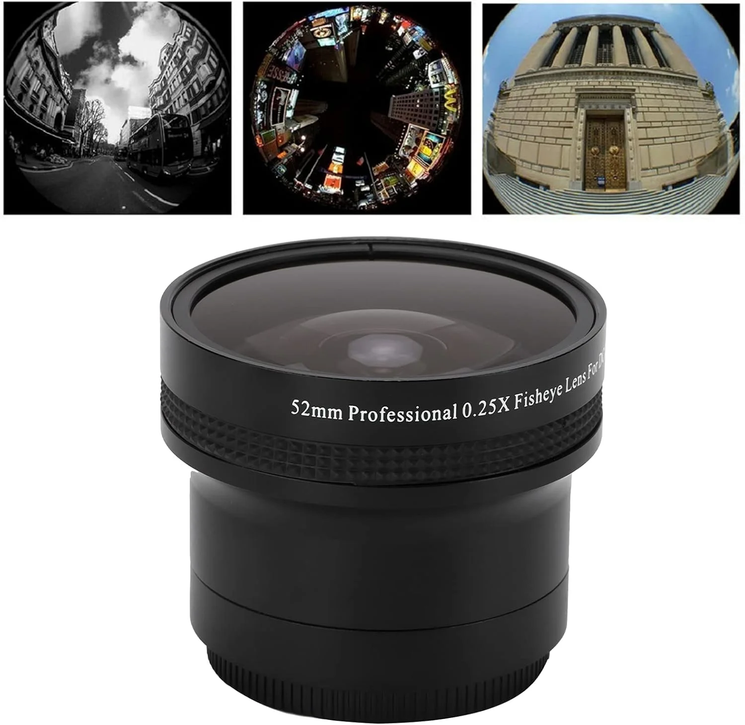لنز چشمماهی 52 میلیمتری با بزرگنمایی 0.25x به همراه لنز ماکرو جداشدنی، مناسب برای تمامی لنزهای دوربین 52 میلیمتری، دوربینهای DSLR SLR لنز چشمماهی 52 میلیمتری با بزرگنمایی 0.25x به همراه لنز ماکرو جداشدنی، مناسب برای تمامی لنزهای دوربین 52 میلیمتری، دوربینهای DSLR SLR